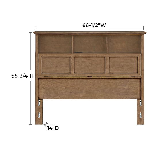 McKenzie - Queen Classic Bookcase Headboard - Pecan