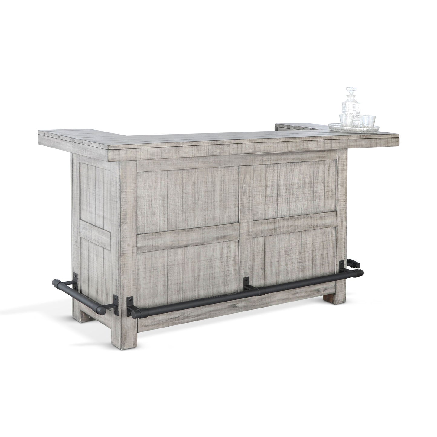 Alpine - Traditional Wood Home Bar - Gray