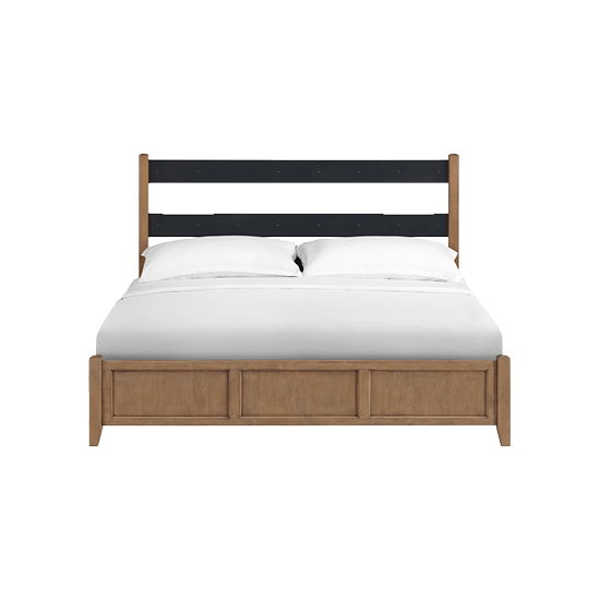 McKenzie - King Upholstered Panel Storage Bed - Pecan