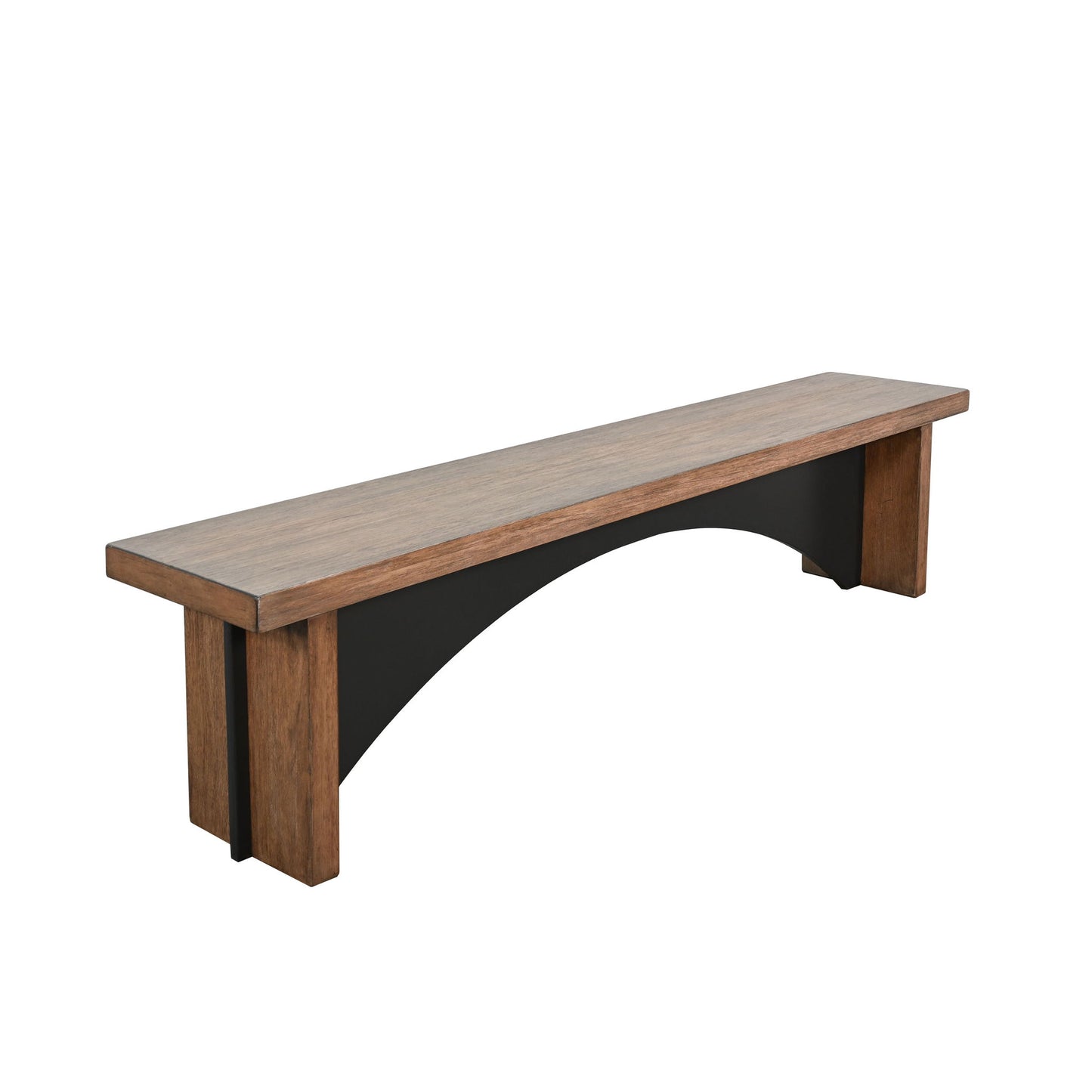 Modern - Wood Dining Bench With Arched Accent Base - Desert Plain