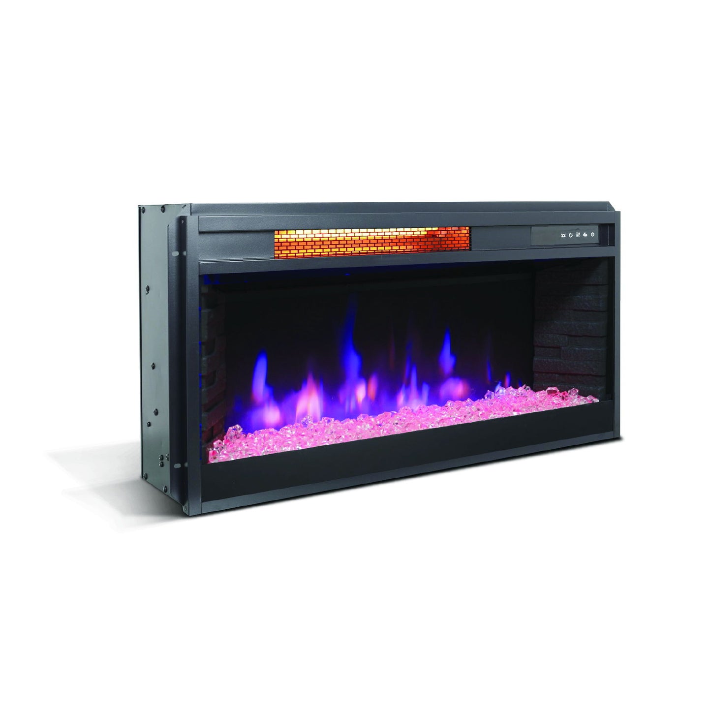 28" Crystal Fireplace Insert - Black