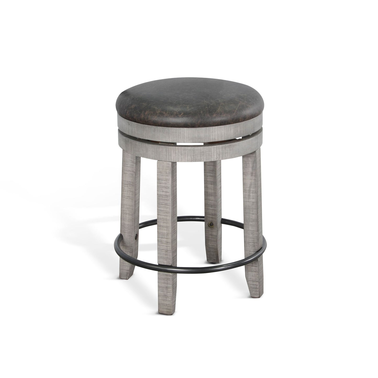 Alpine - Counter Swivel Stool, Cushion Seat (Set of 2) - Gray