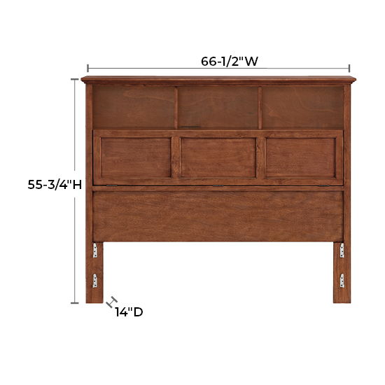 McKenzie - Queen Classic Bookcase Headboard - Glazed Antique Cherry
