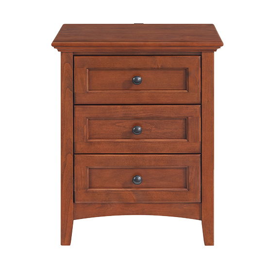 McKenzie - 3-Drawer Nightstand - Glazed Antique Cherry
