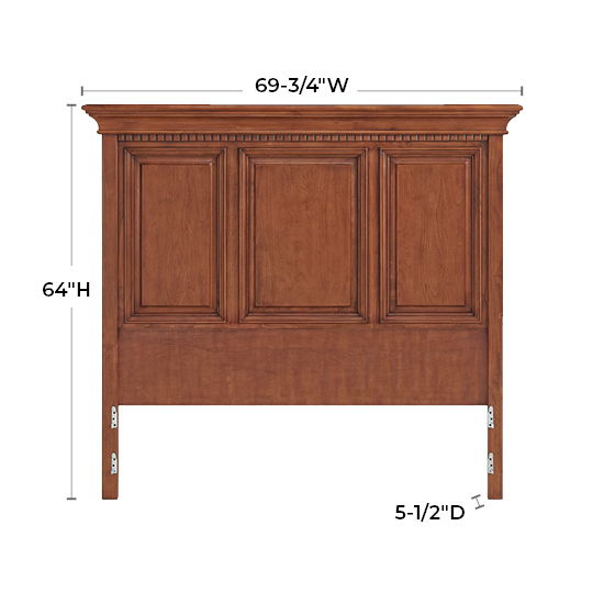 McKenzie - Queen Grand Headboard - Glazed Antique Cherry