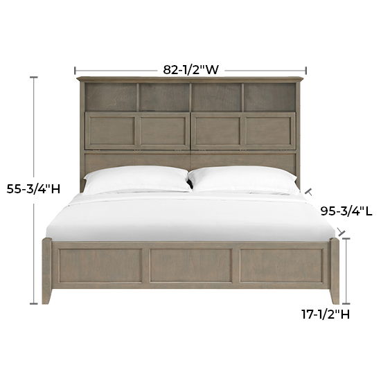 McKenzie - King Classic Bookcase Storage Bed - Fieldstone