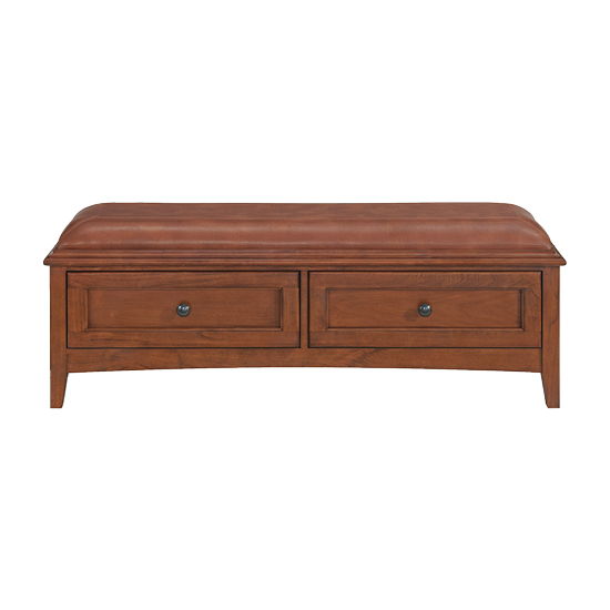 McKenzie - 2-Drawer Bench - Glazed Antique Cherry
