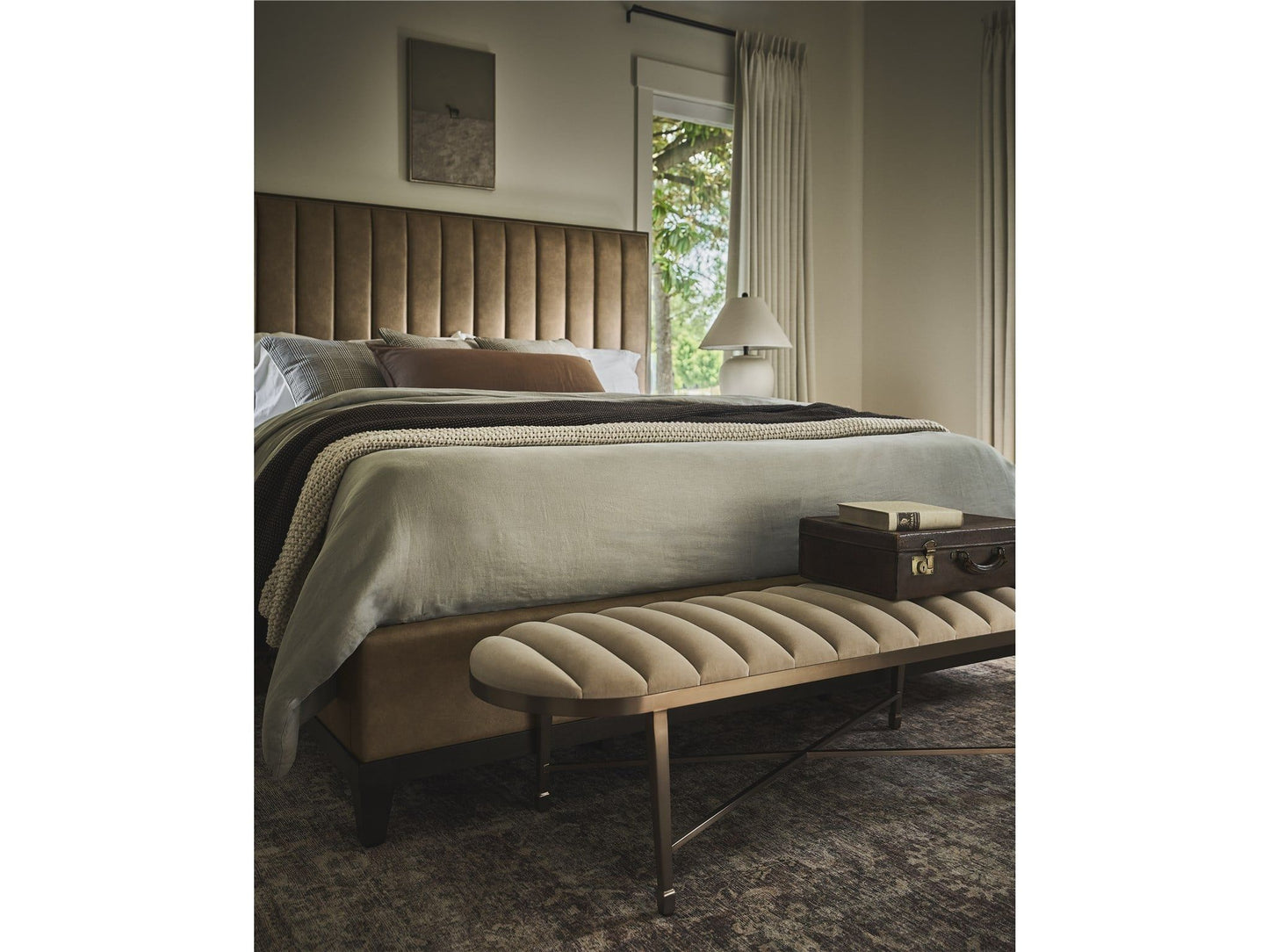 Fenwick - Bench - Beige / Dusty Bronze