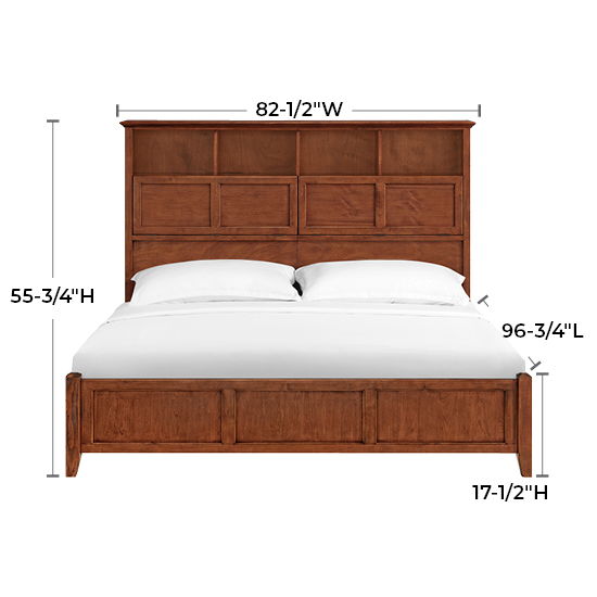 McKenzie - King Classic Bookcase Bed - Glazed Antique Cherry