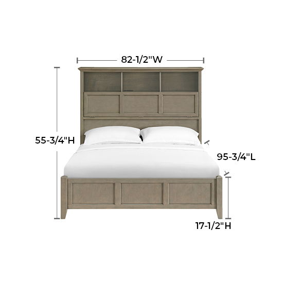 McKenzie - Queen Classic Bookcase Storage Bed - Fieldstone