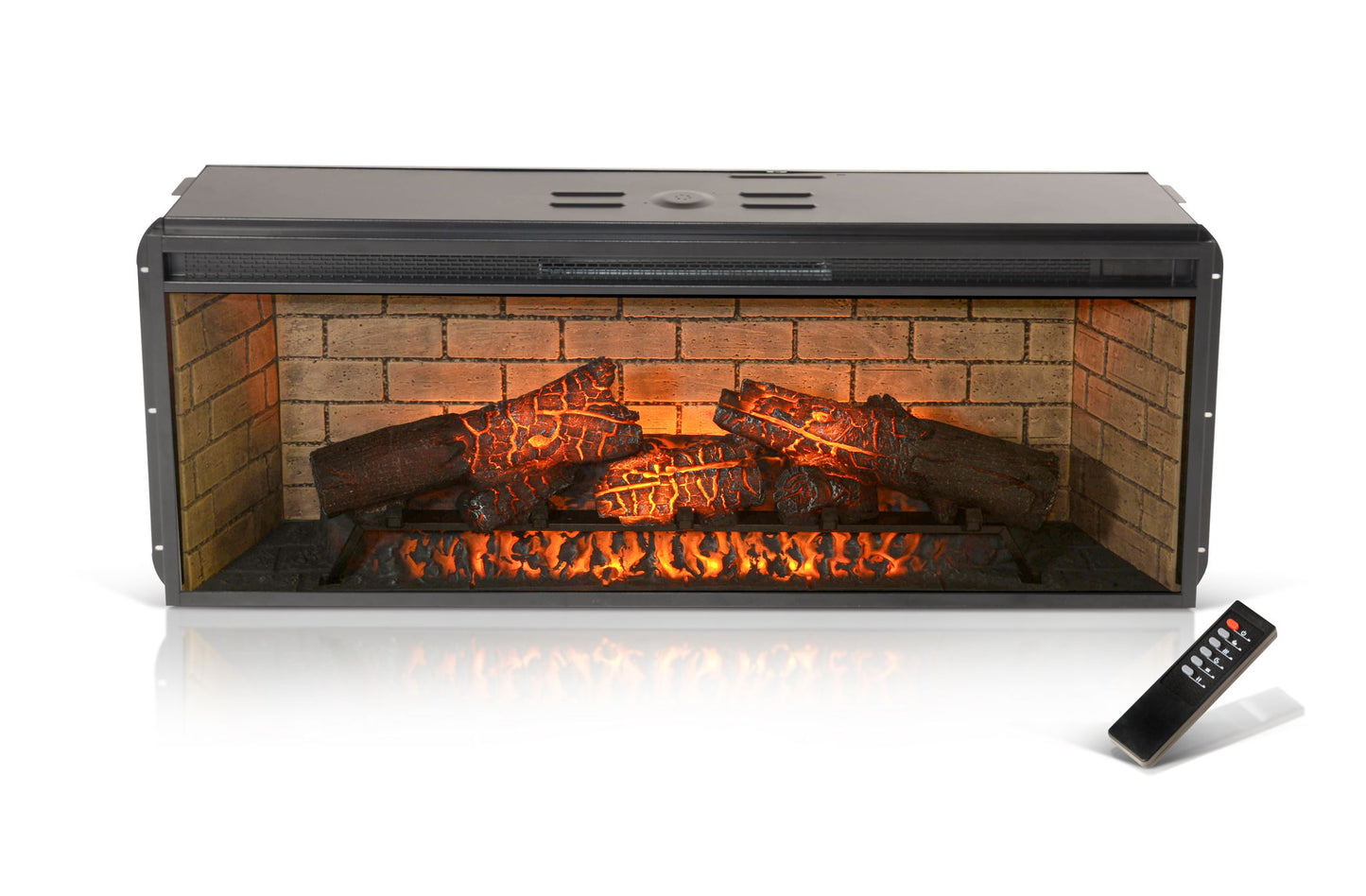 42" Log Fireplace Insert - Black