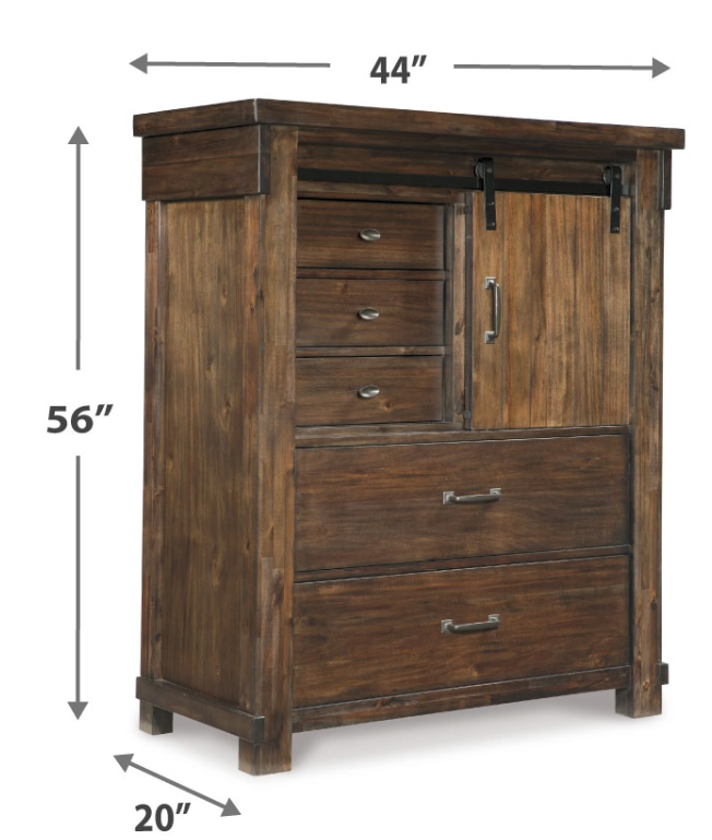 Lakeleigh 5 Drawer Chest of Drawers with Sliding Door