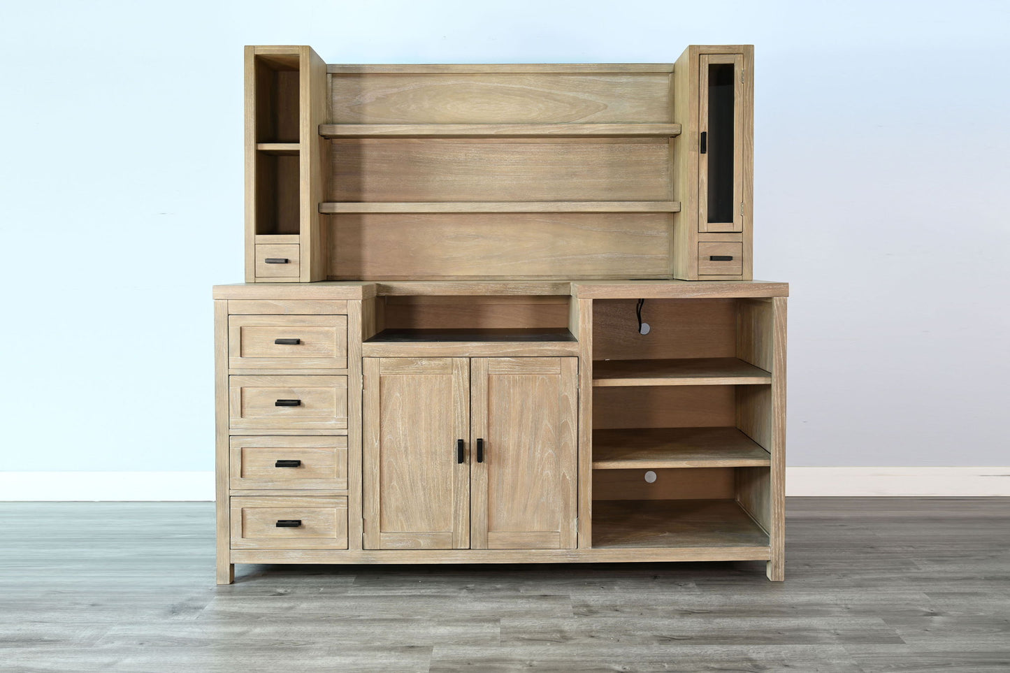 Wall Bar With Hutch - Wheat