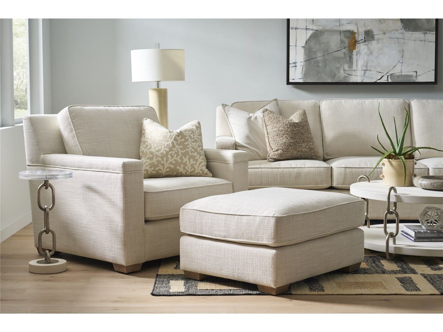 Leah - Ottoman - Beige