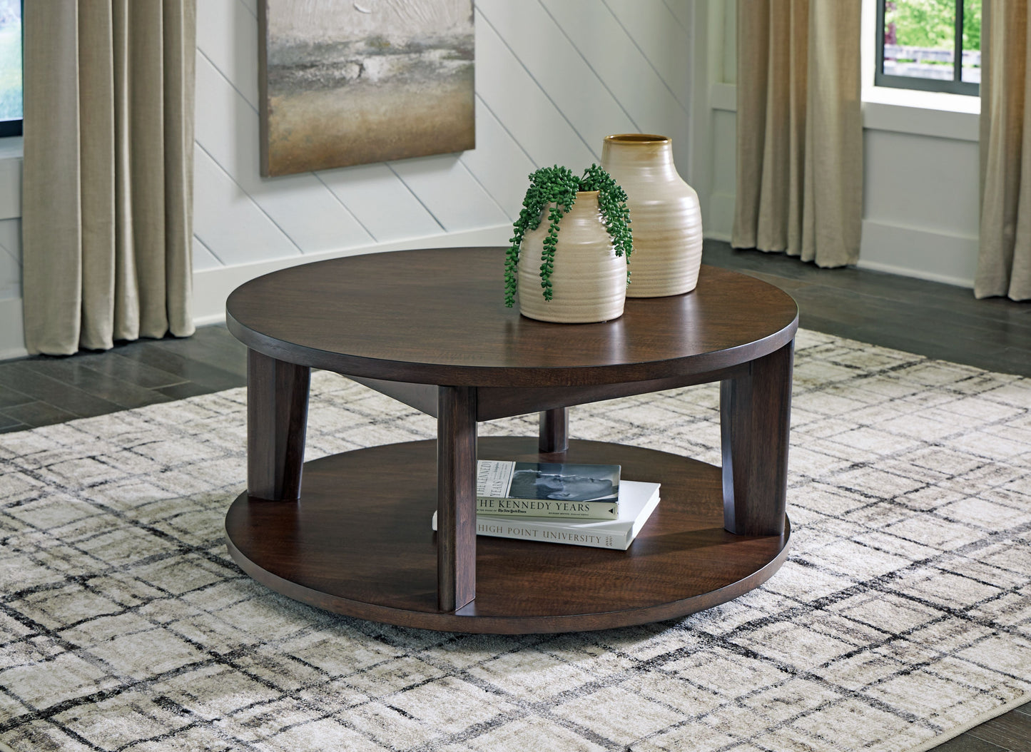 Korestone 2 - Round Cocktail Table - Dark Brown