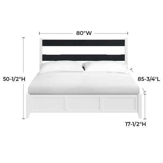 McKenzie - King Upholstered Panel Storage Bed - Snowbound