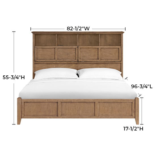 McKenzie - King Classic Bookcase Bed - Pecan