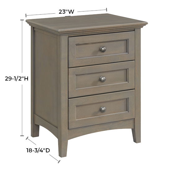 McKenzie - 3-Drawer Nightstand - Fieldstone