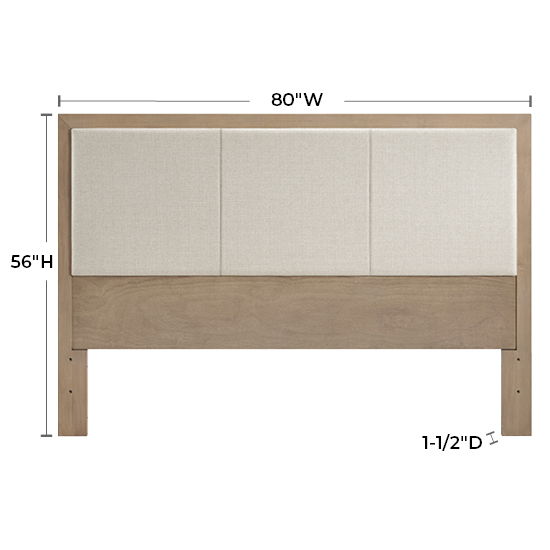 Bailey - King Headboard - Almond / Beige