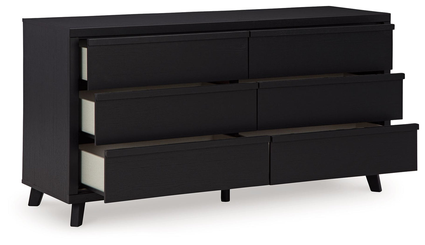 Danziar - Six Drawer Dresser - Black