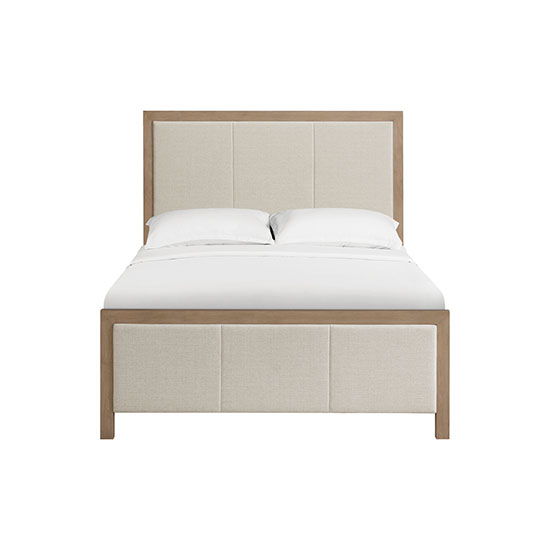 Bailey - Queen Upholstered Panel Bed - Almond / Beige
