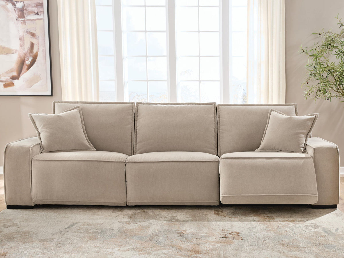 Carceri - 3-Piece Power Sectional Reclining Sofa With Armless Power Recliner - Cashmere