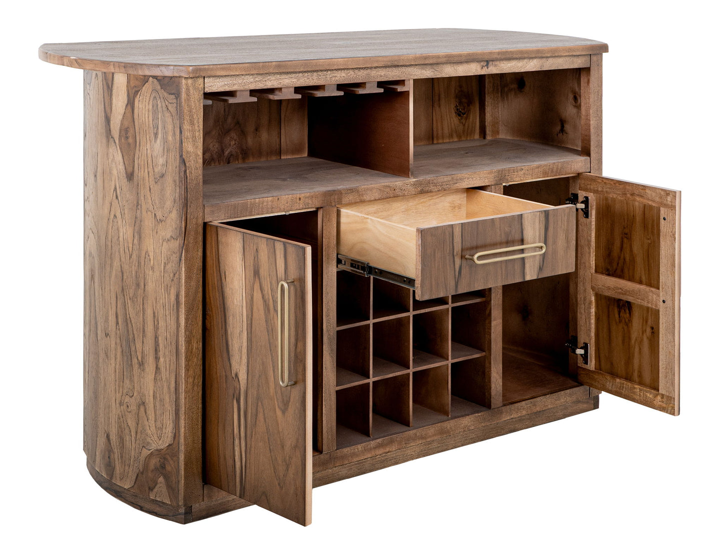 Balam - 1 Drawer & 2 Door Bar - Light Brown