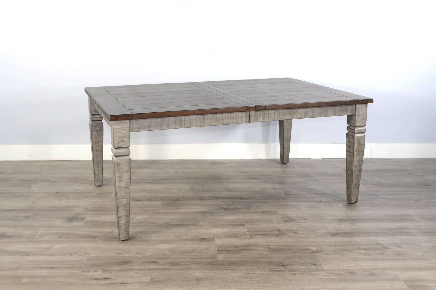 Homestead Hills - Extension Dining Table With Butterfly Leaf - Tobacco Leaf / Alpine Gray