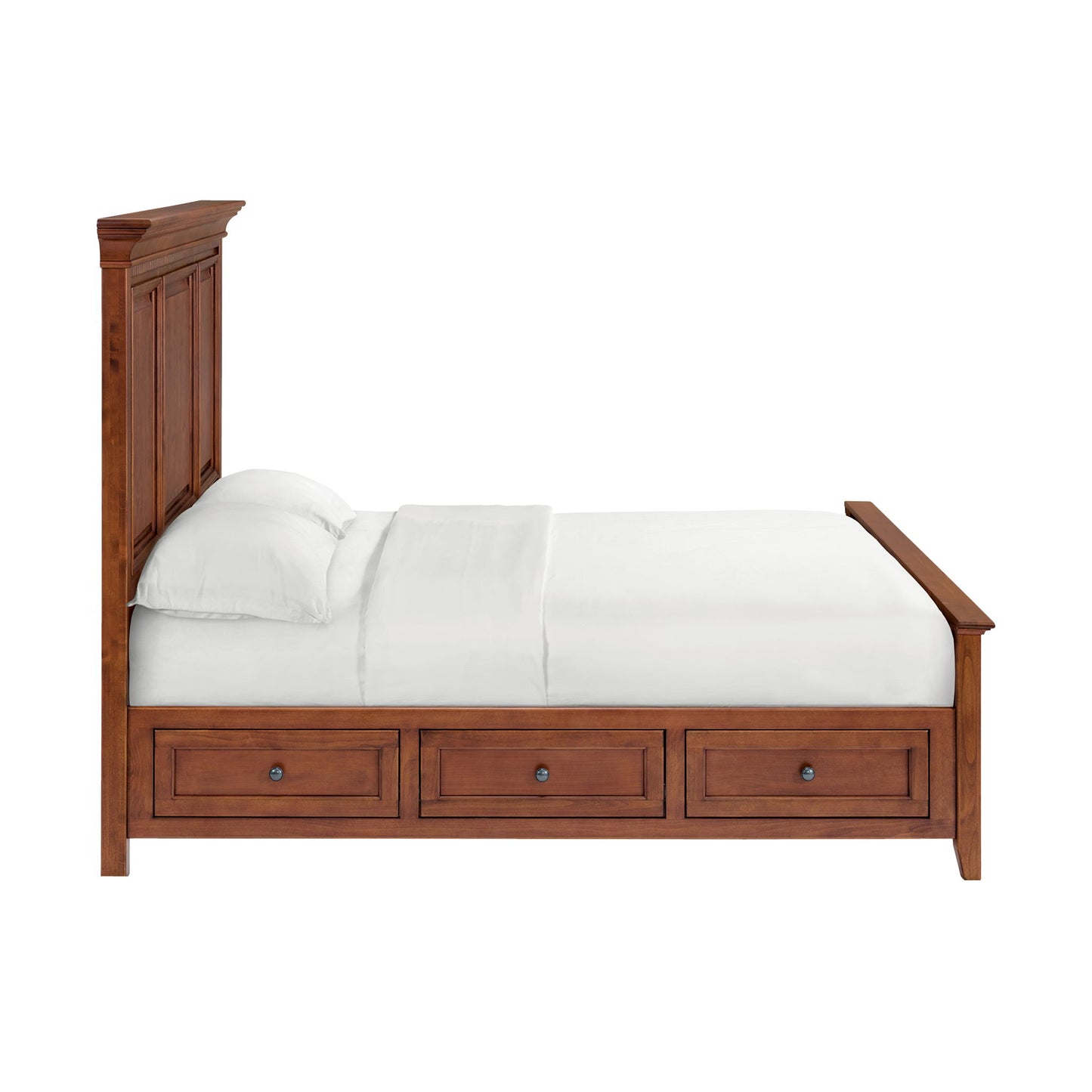 McKenzie - King Grand Storage Bed - Glazed Antique Cherry