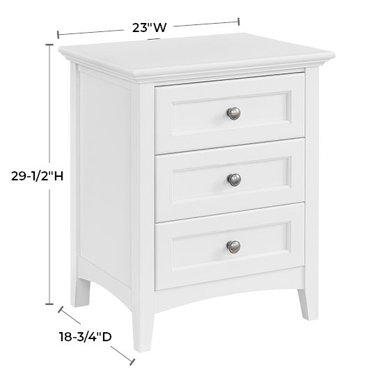 McKenzie - 3-Drawer Nightstand - Snowbound