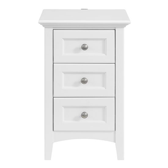McKenzie - Small 3-Drawer Nightstand - Snowbound
