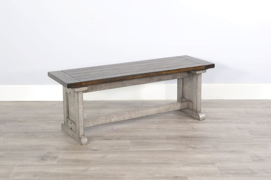 Homestead Hills - Wood Side Bench - Tobacco Leaf / Alpine Gray