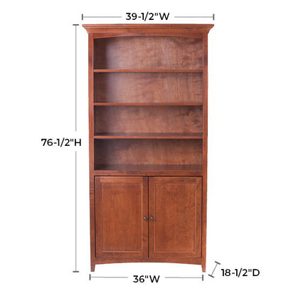McKenzie - Center Wall Unit With Doors - Glazed Antique Cherry