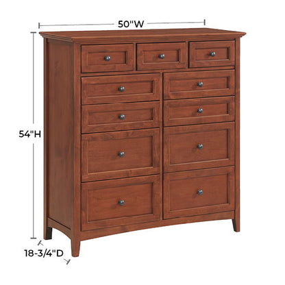 McKenzie - 11-Drawer Chest - Glazed Antique Cherry