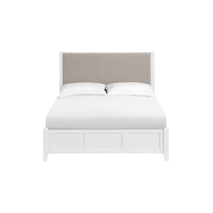 McKenzie - Queen Upholstered Panel Bed - Snowbound
