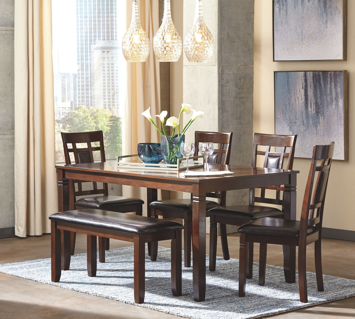 Bennox - Dining Room Table Set (Set of 6) - Brown