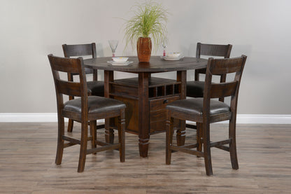 Homestead - Round Counter Height 5 Piece Side Chair Dining Set - Tobacco Leaf