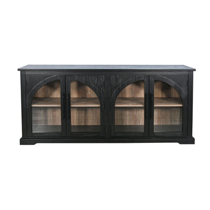 Elena - Modern Wood Display Cabinet With Arched Glass Doors