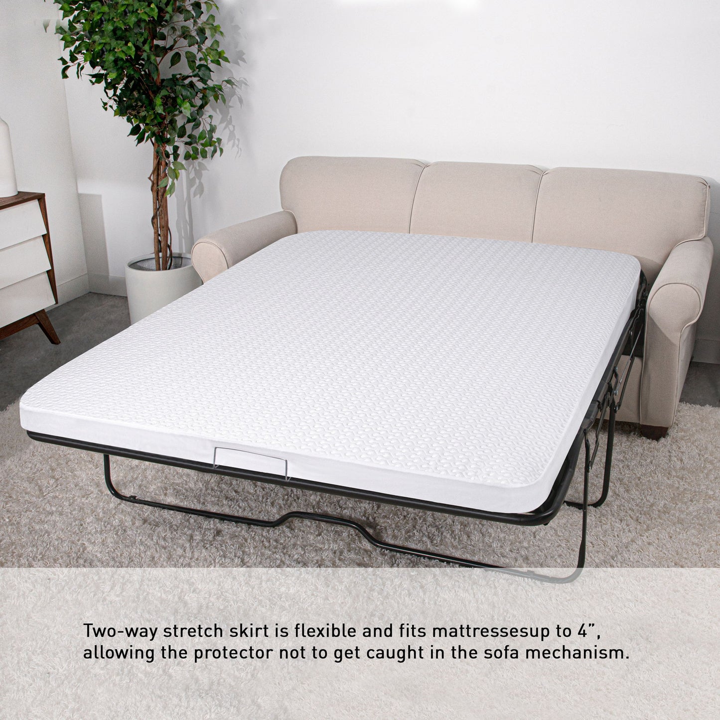 Dri-Tec - Queen X-Wide Sofa Bed Mattress Protector - White