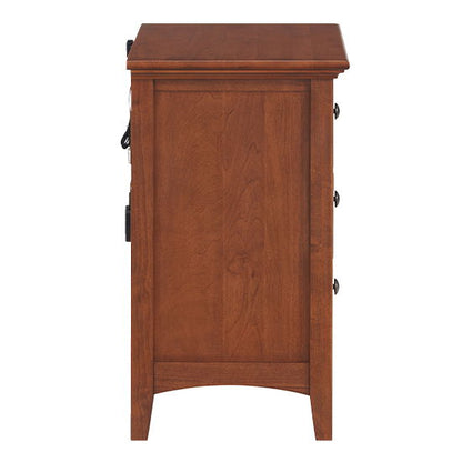 McKenzie - Small 3-Drawer Nightstand - Glazed Antique Cherry