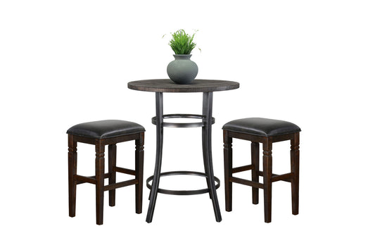 Metal Frame Backless Pub Set - Tobacco Leaf