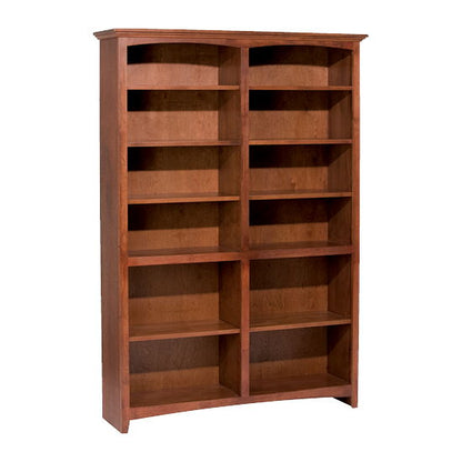 McKenzie - 72'' H X 48'' W Alder Bookcase - Glazed Antique Cherry