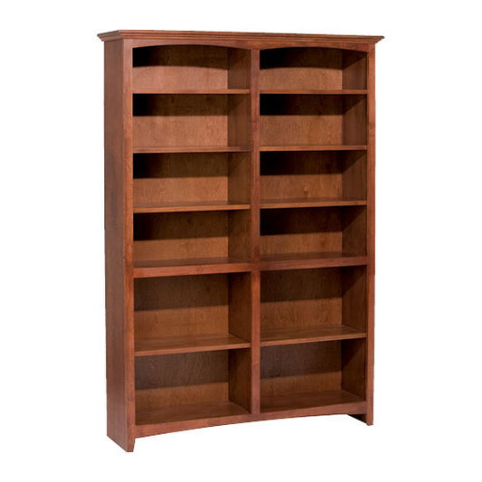 McKenzie - 72'' H X 48'' W Alder Bookcase - Glazed Antique Cherry