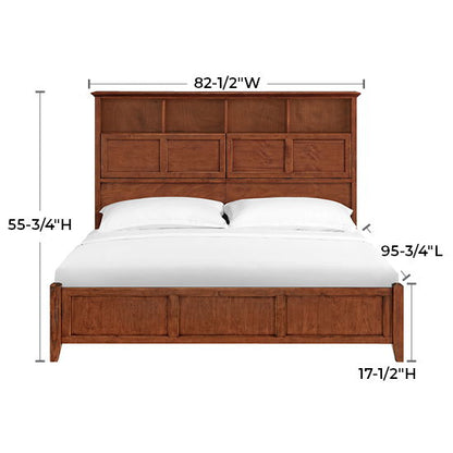 McKenzie - King Classic Bookcase Storage Bed - Glazed Antique Cherry