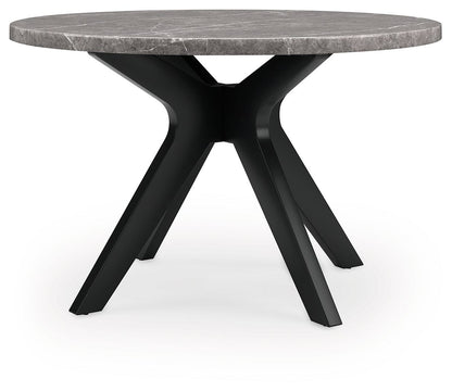 Glinari - Round Dining Room Table - Taupe / Black
