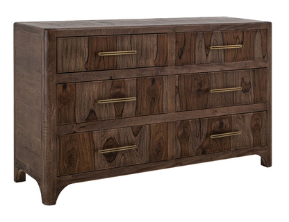 Praga - 6-Drawer Dresser - Almond / Barrel Brown