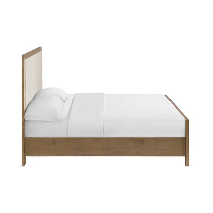 Bailey - King Upholstered Panel Bed - Nutmeg / Beige