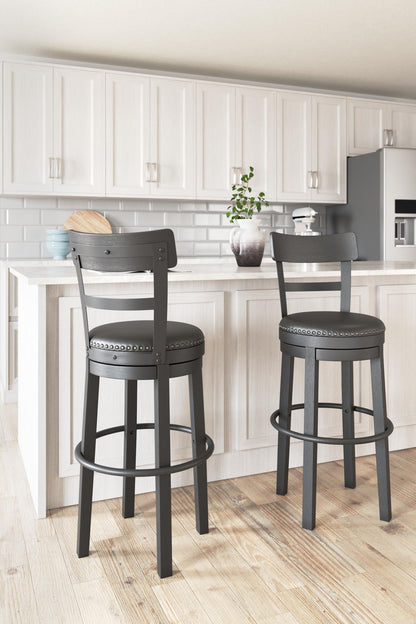 Valebeck - Tall Upholstered Swivel Barstool