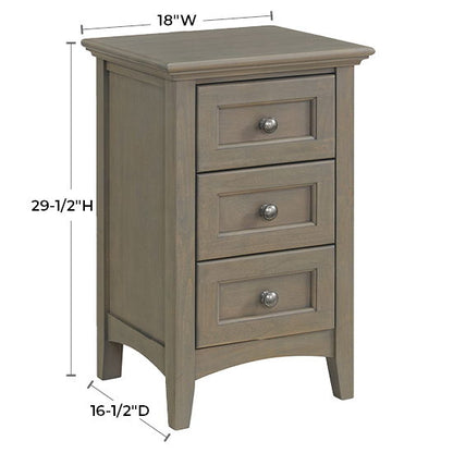 McKenzie - Small 3-Drawer Nightstand - Fieldstone