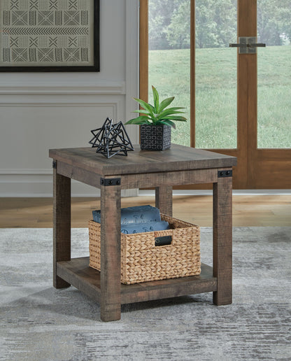 Hollum - Square End Table - Rustic Brown